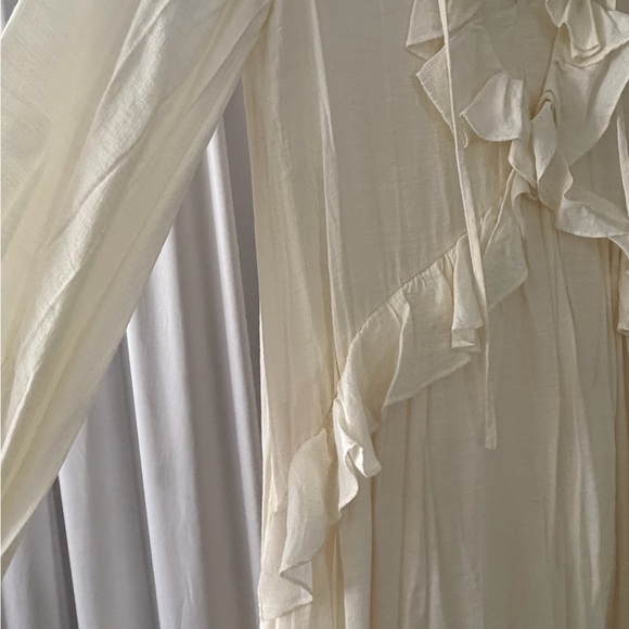 ASOS Cream Ruffle-Trim Maxi Dress - Picture 3 of 9